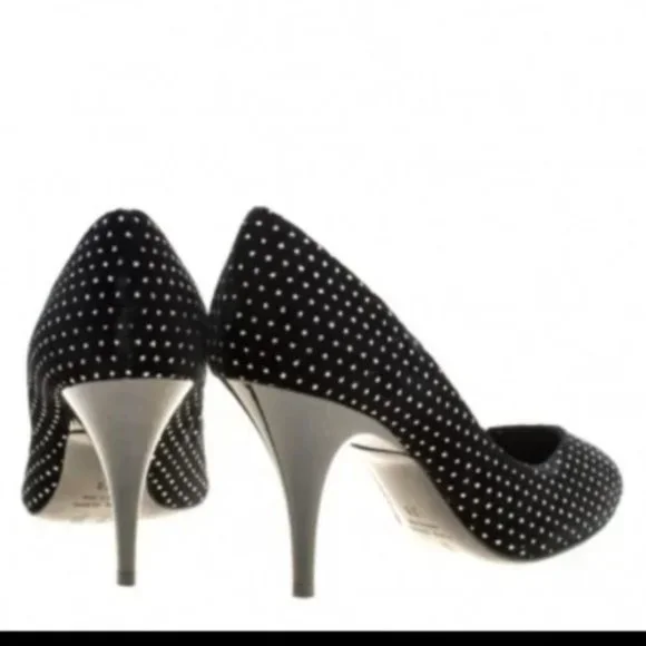 Rare glitter embossed star like dots velvet pumps - Picture 4 of 6